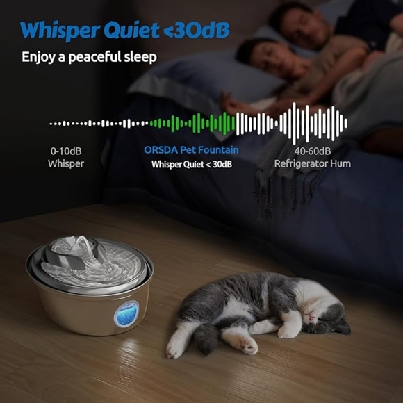 ORSDA Stainless Steel Pet Water Fountain, 100oz/3L Brand New! - Picture 6 of 6